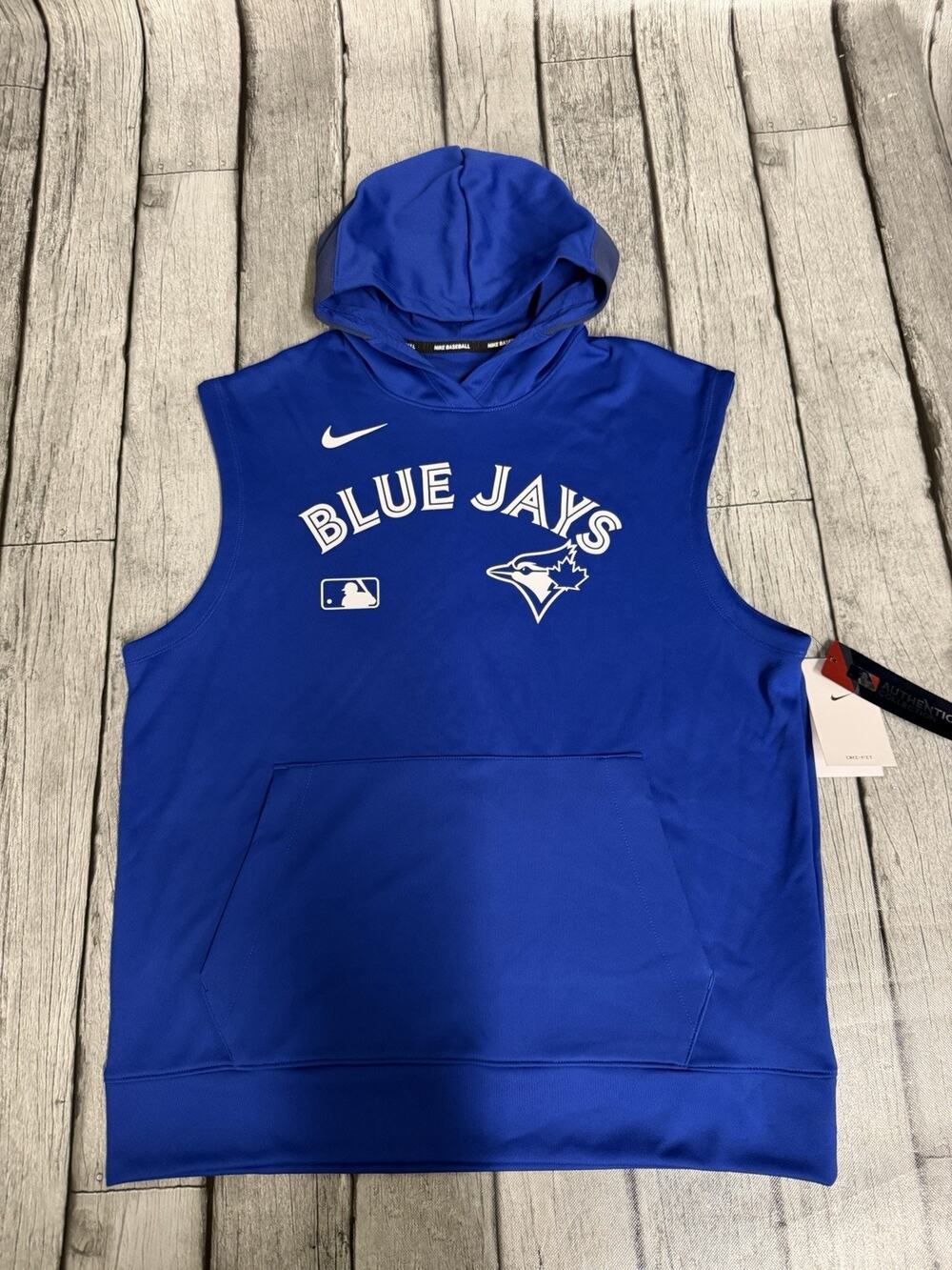 NWT Men’s Nike Toronto Blue Jays Dri-FIT Sleeveless Hoodie Blue Medium